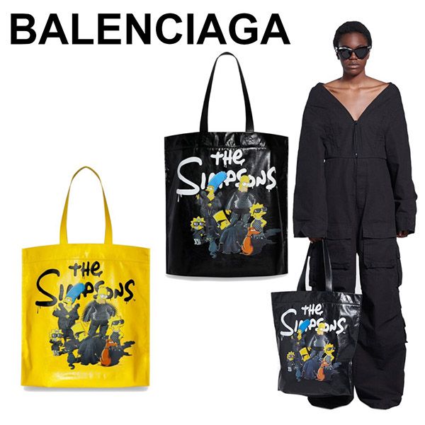 バレンシアガ ザシンプソンズコラボ コピー ショルダートートバッグ 5084541I79N1092